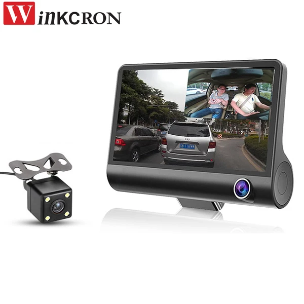 Отлично! Автомобильный видеорегистратор с 3 объективами камера 4 0 &quotFull HD 1080P