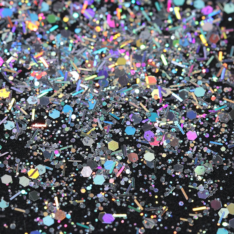 Голограмма шестигранные блестки для ногтей тонкая полоса смешанные хлопья