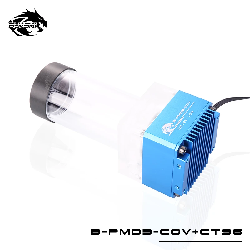 blue Bykski DDC комбо насос+ резервуар максимальный поток Лифт 6 метров 600л/ч совместимый DDC крышка радиатора резервуар для воды длина 96 мм - Цвет лезвия: blue