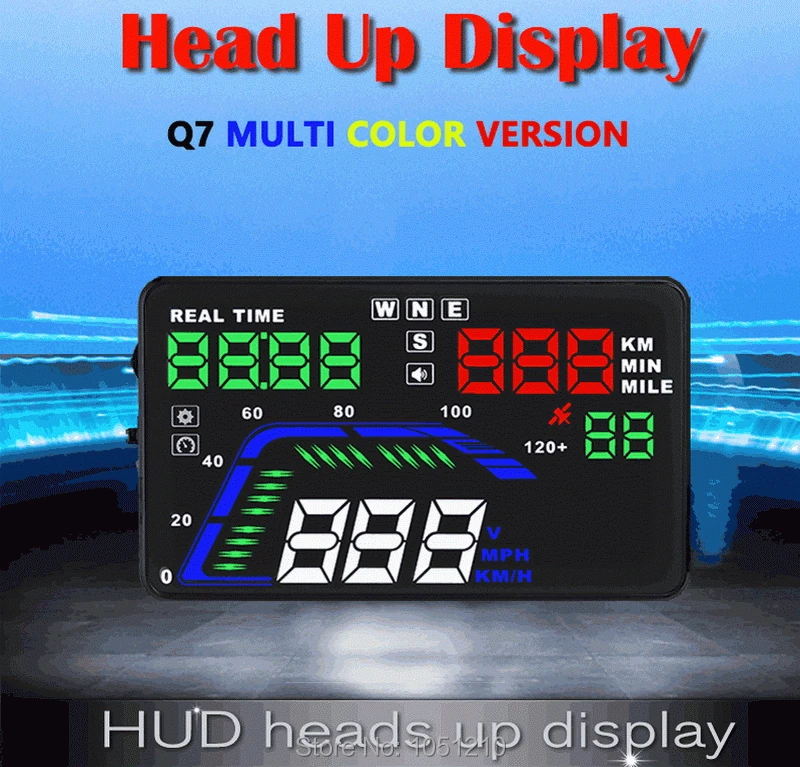 Ouchuangbo Q7 5 дюймов HD GPS Hud Автомобильный цифровой дисплей|projector speedometer|gps car hudcar speedometer