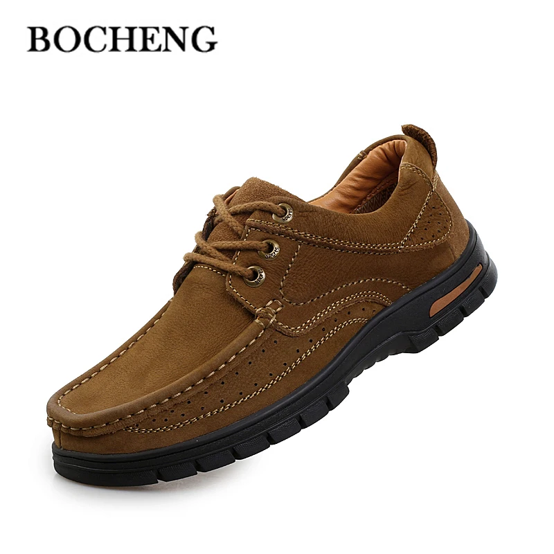 Натуральная кожа Мужчины Обувь 2017 Новые Ботинки Высокого качества Корова