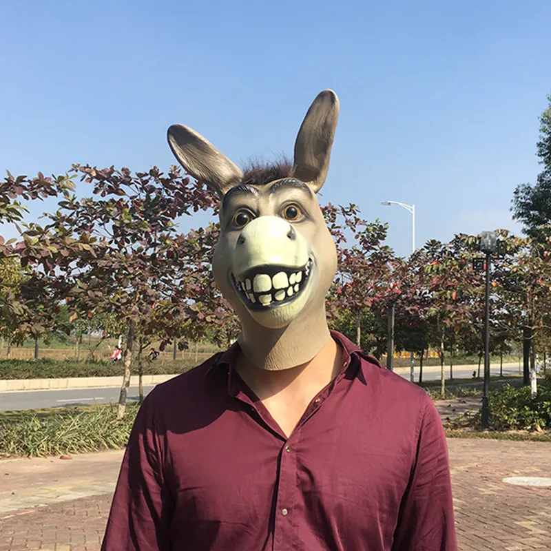 Новинка страшная латексная маска осла на все лицо для косплея маскарада с
