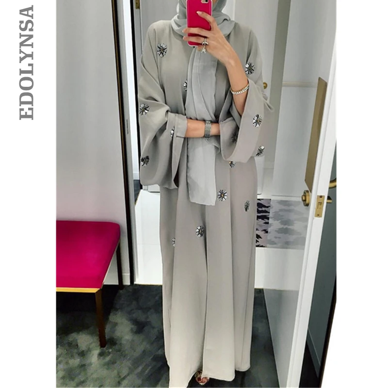 2020 модное мусульманское платье для молитвы Элегантное Длинное кимоно с