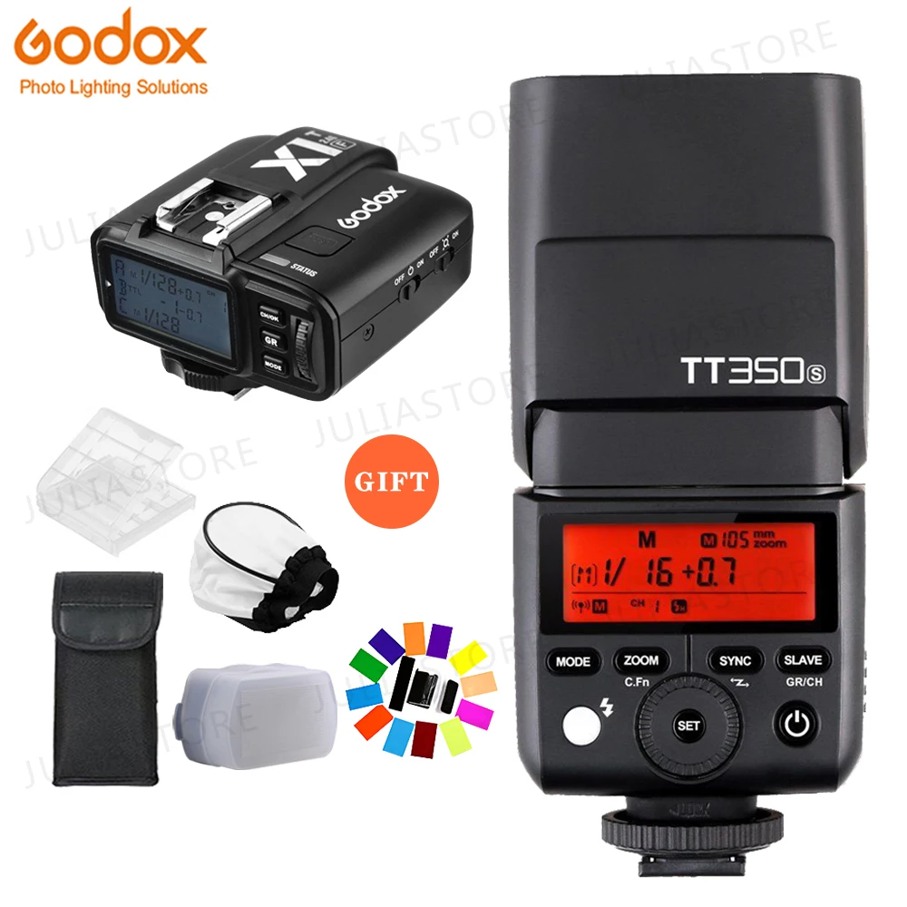 Godox TT350S TTL tt350 Мини Вспышка 2 4g беспроводная 1/8000s hss speedlite + X1TS триггер для Sony A77II A7RII A7R