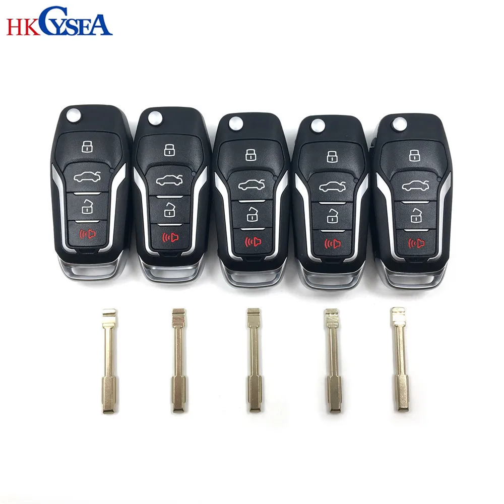 B12-4 with 90 blade KEYDIY 5 шт. KD900/KD-X2 серии B пульт дистанционного управления KD B12-3/4 с автомобильным ключом № 38/90 для Ford Focus Modeo - Количество кнопок: B12-4 with 90 blade