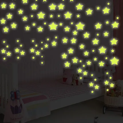 50 шт. флуоресцентные 3d-наклейки в виде звезд | Дом и сад