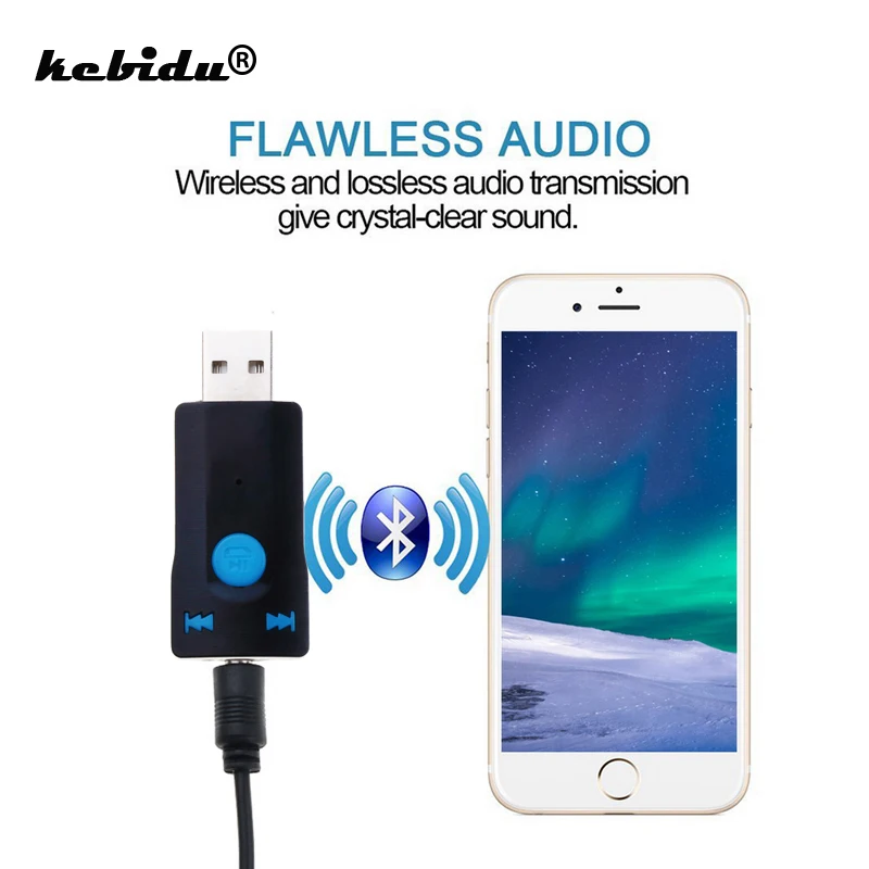 Kebidu 3 5 мм беспроводной Bluetooth 4 1 приемник адаптер USB аудио вспомогательный ключ