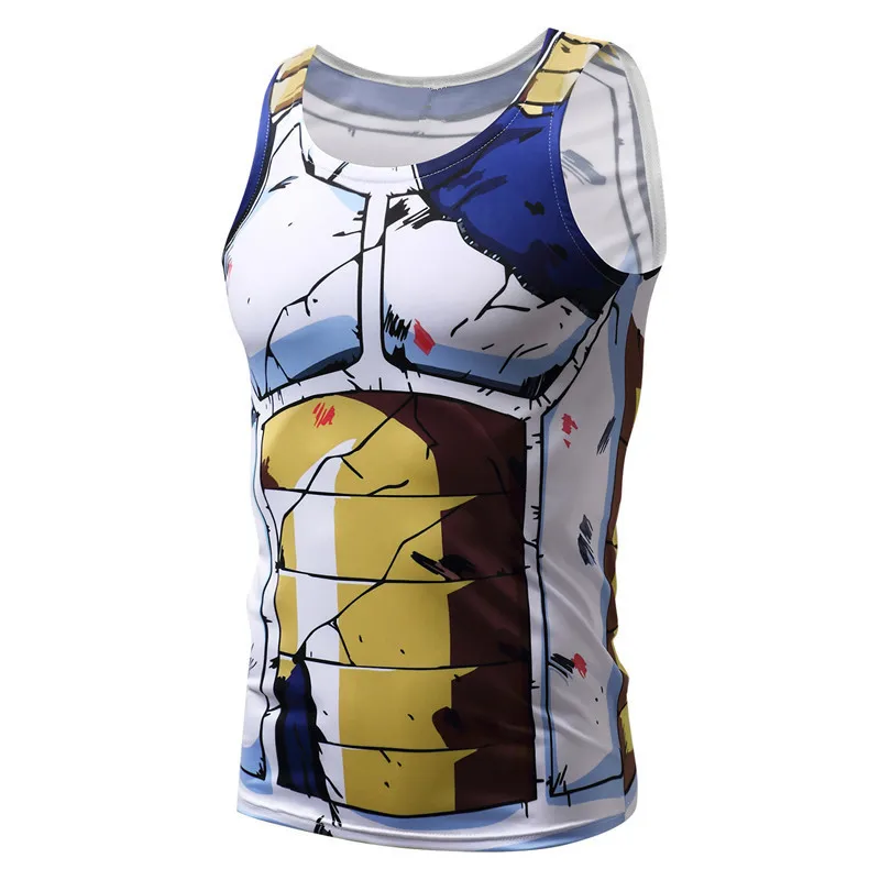 Men's Tank Top Sleeveless Compression Clothing Cosplay Costume Son Goku Anime Vegeta Tops Fitness Tanktop Мужская одежда