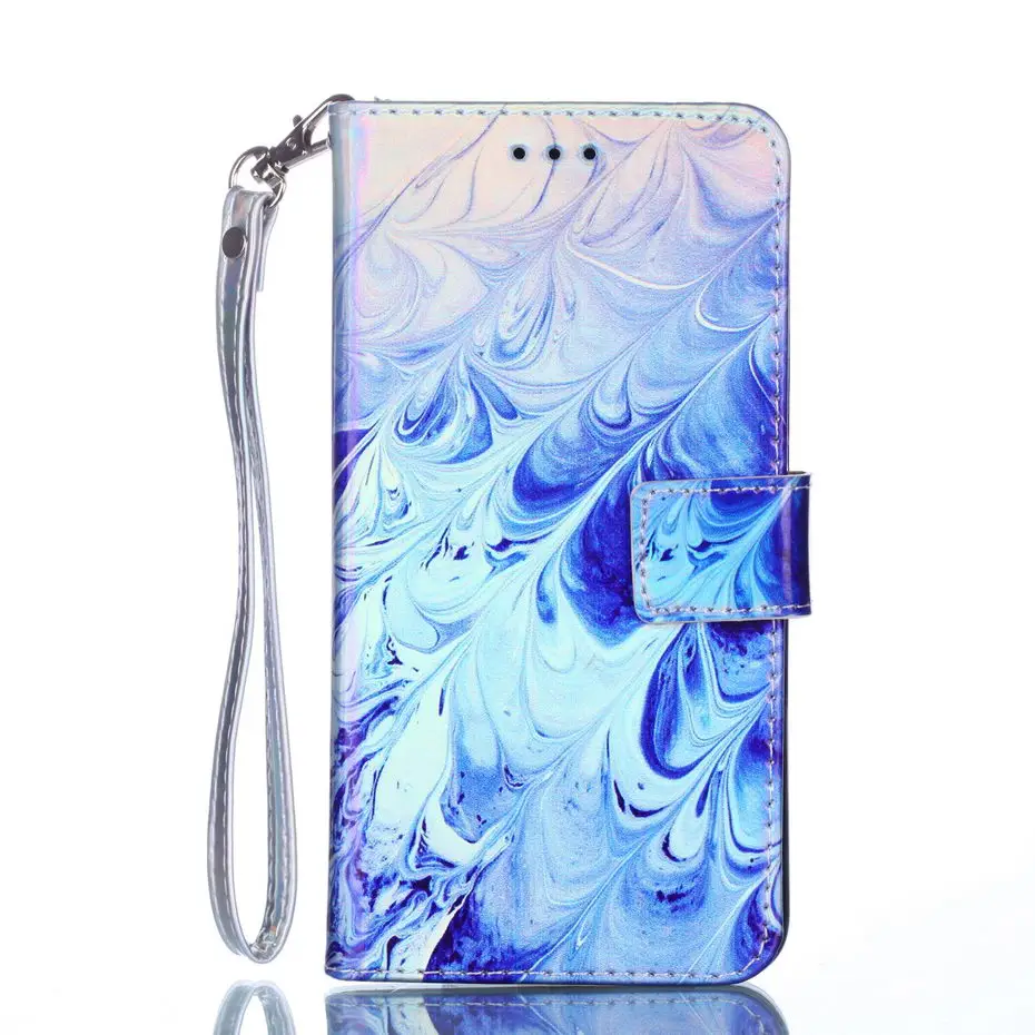 Красивый кожаный чехол-бумажник Blu-Ray с откидной крышкой для Samsung Galaxy S7 S8 S9 A6 A8 J4 J6 J8