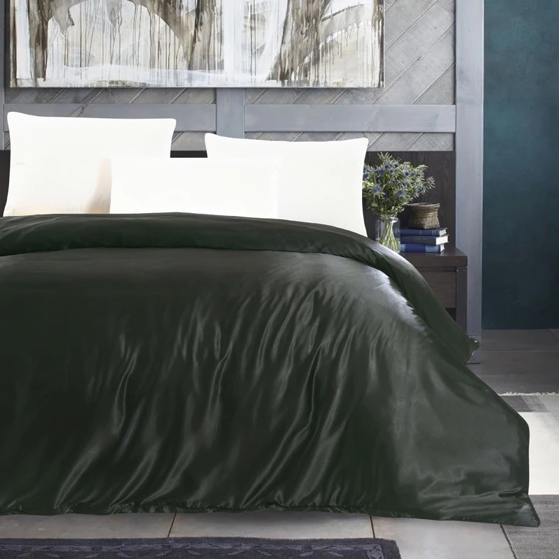 Роскошное шелковое постельное белье в новом стиле однотонный двуспальный