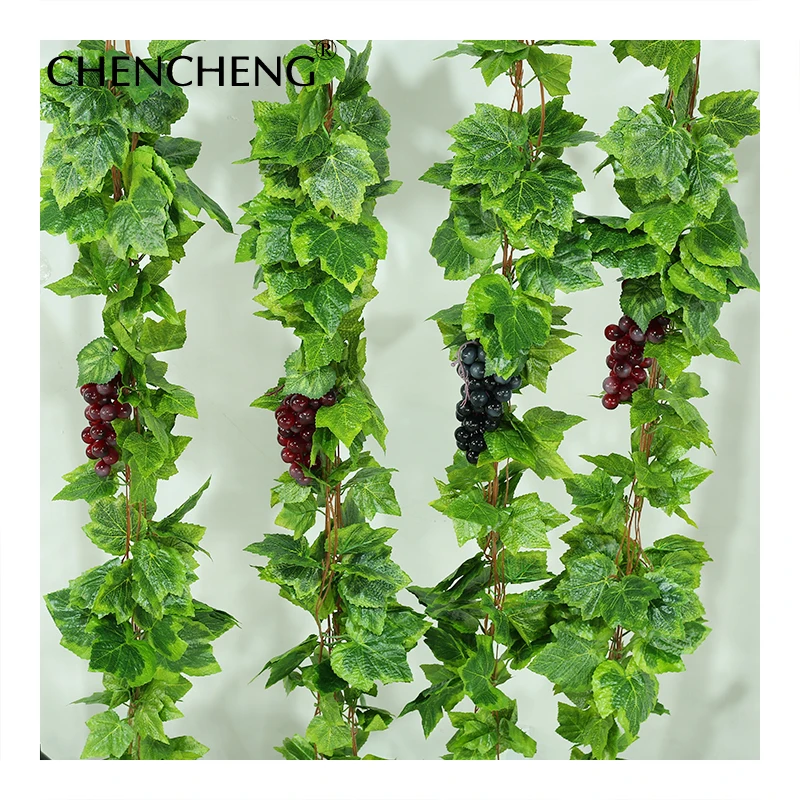 CHENCHENG, 10 шт./лот, искусственные виноградные лозы, шелковые виноградные листья, на стену, имитация искусственного растения, ротанг, для домашнего декора