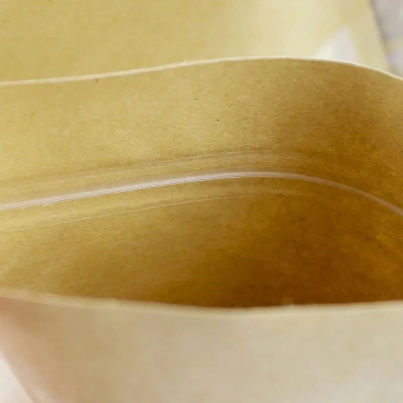 Чайные пакеты из крафт-бумаги на молнии с матовым окошком перезаряжаемые желтые