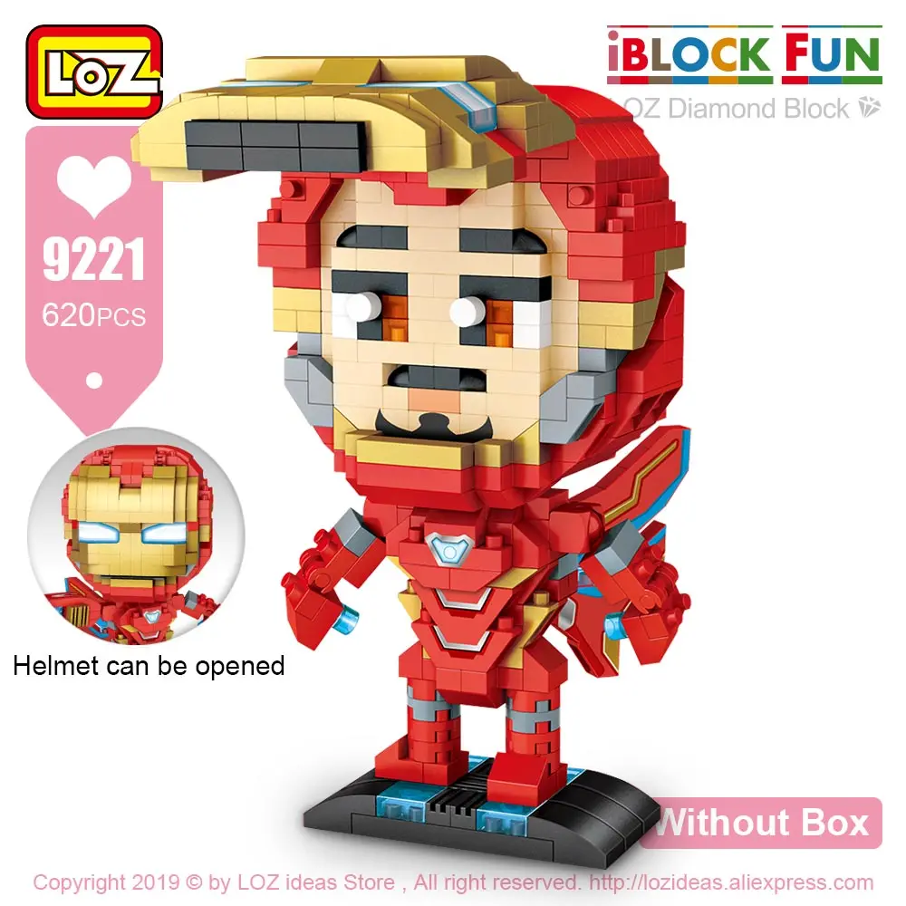 9221 Without Box LOZ, алмазные блоки, супергерой, железный персонаж фильма, пластиковые строительные блоки, модель, Обучающие игрушки, Детская гелевая ручка, держатель, сделай сам - Цвет: 9221 Without Box