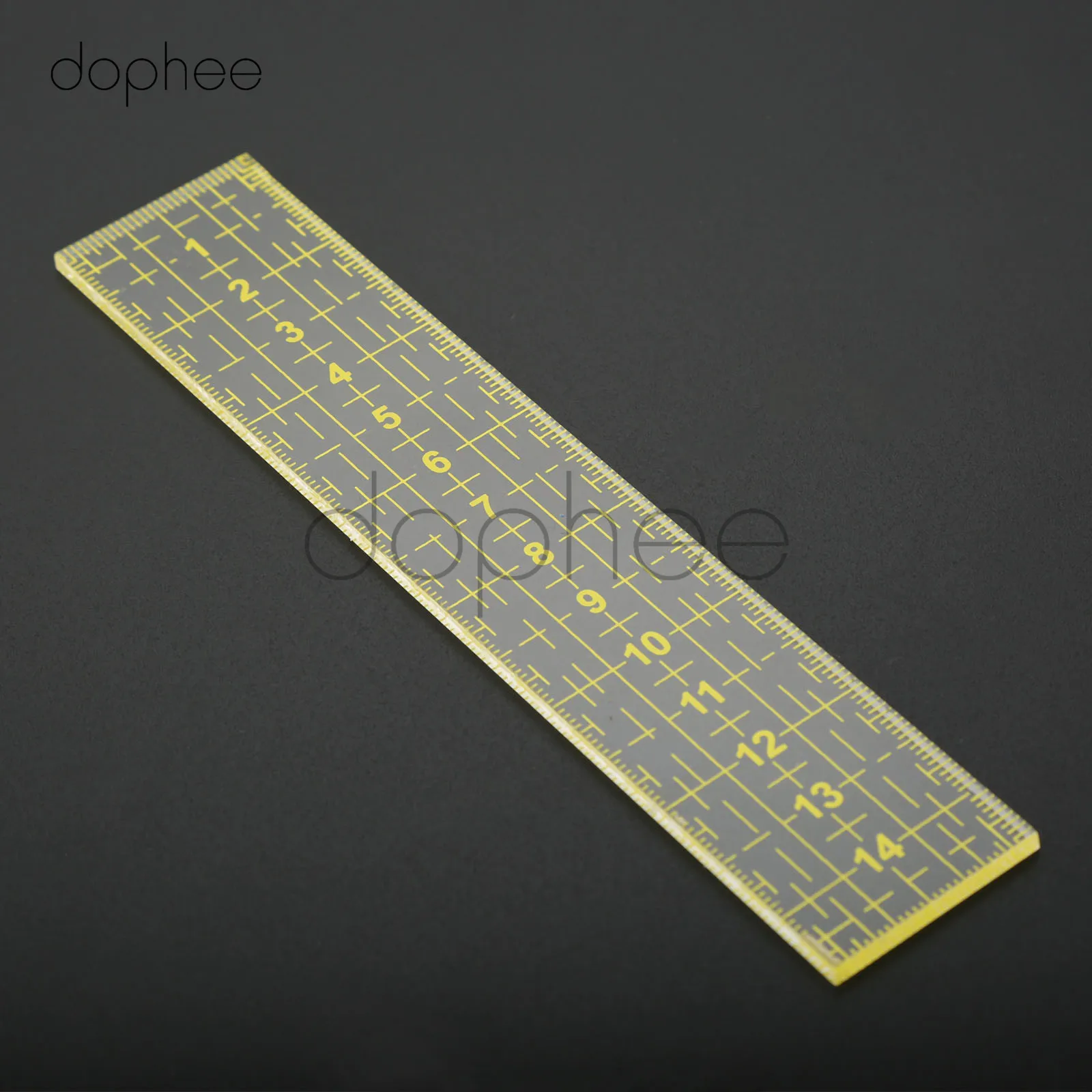 Dopee 1 шт. 15*3 см стеганая линейка, измерительный инструмент для лоскутного шитья ног выровненная линейка сетка для резки кромки портного ремесла - Цвет: yellow