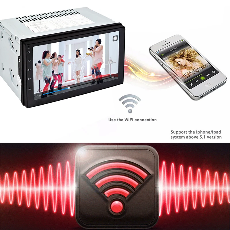 7 дюймов 1024 Автомагнитола 2 Din Android 7,1 автомобильный dvd-плеер gps Wifi Bluetooth радио четырехъядерный Руль Камера заднего вида плеер