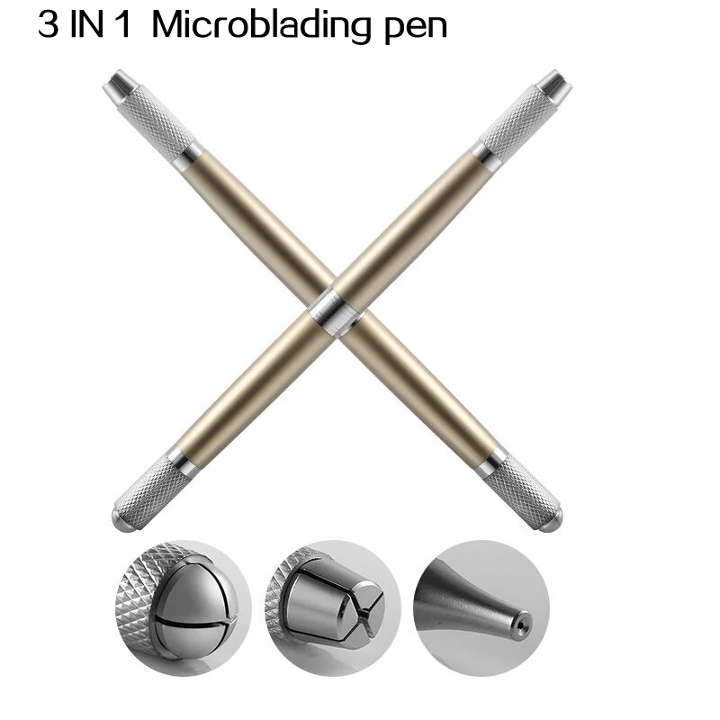 Профессиональная микроблейдинг ручка с двойной головкой 10 шт. для перманентного