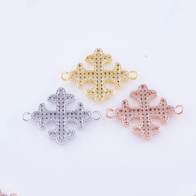 Принадлежности для ювелирных изделий 5 шт. циркониевые кресты подвески браслета