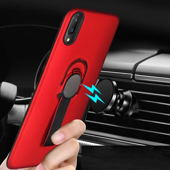 Чехол с подставкой для VIVO V9 X21 Y67 V5 LITE чехол магнитным плетеным кольцом автомобиля