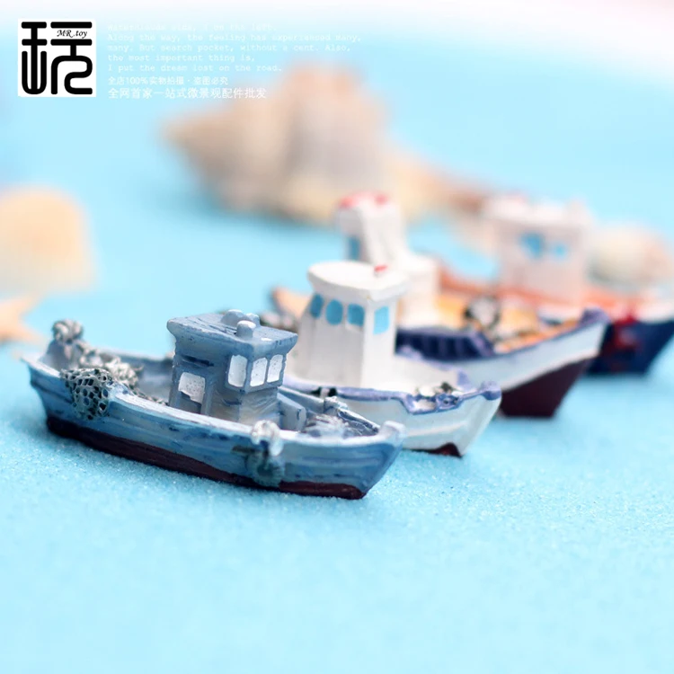 BAIUFOR миниатюрные фигурки и мини полимерная рыбацкая лодка модель круизного