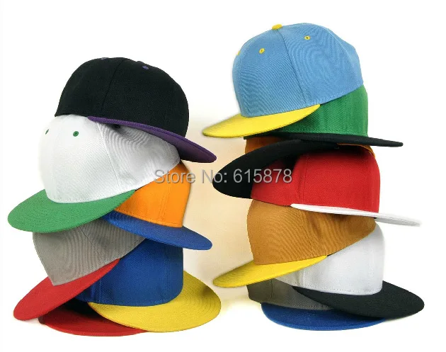 2018 Wholesale Snapback Caps Classic 2 Tones Plain Snap Back Hats Men Women Flat Bill Hats Blank Flatbill Baseball Hat