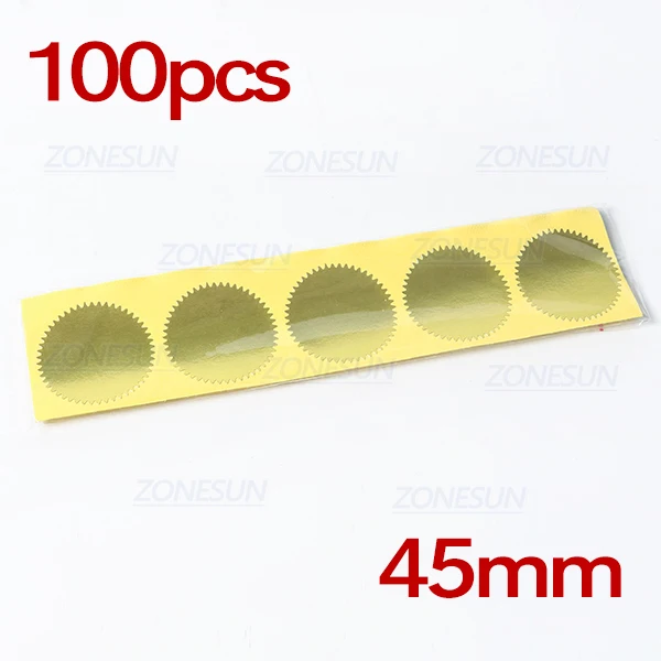 45mm Gold ZONESUN 100 шт 45 мм тиснение стикер для тиснения штамп настроить тиснение печать Diy печать для тиснения для сертификации - Цвет: 45mm Gold