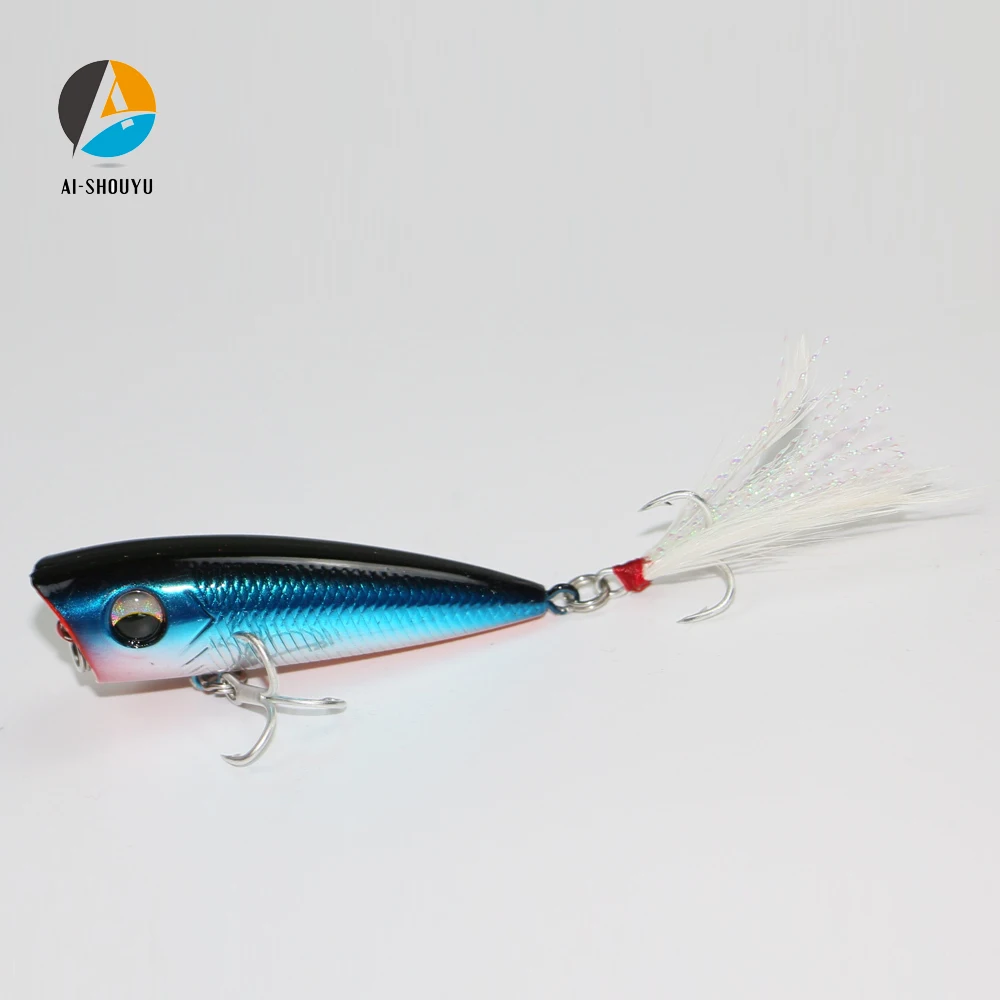 AI-SHOUYU 6cm 7g Popper Fishing Lures Hard Artificial Bait with 2 Treble Hooks Crankbait Minnow Swimming Crank Baits | Спорт и
