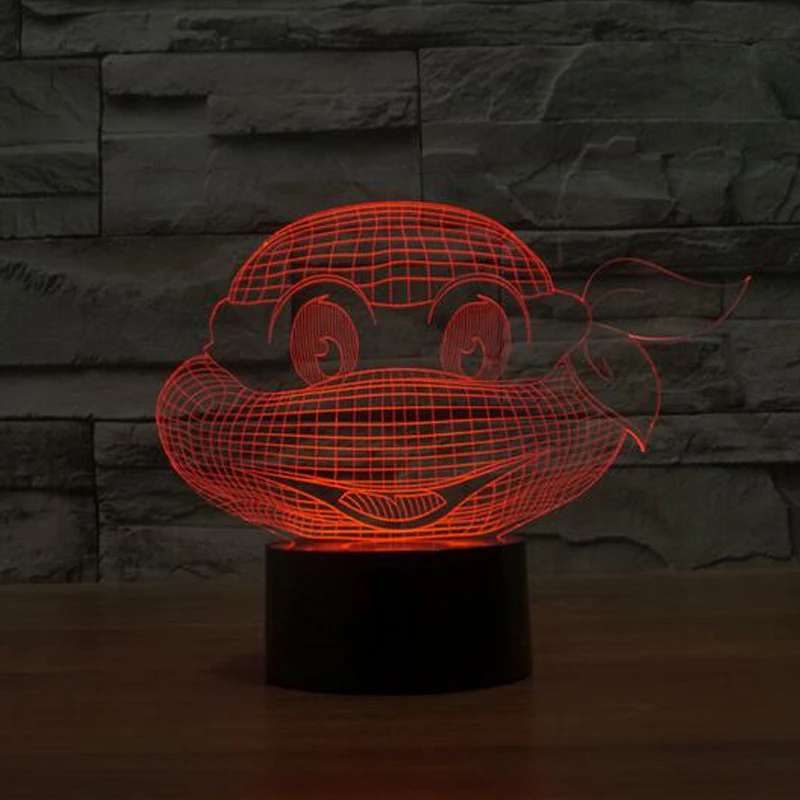Новый подростковый мутант Черепашки Ниндзя красочный 3D светодиодный светильник