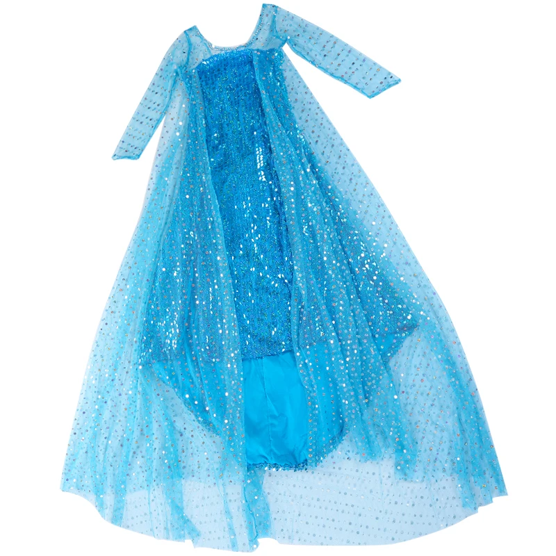 Children Snow Queen Fantasia Girls Elsa Princess Dress for Aurora Long Winter Sleeve Sequin Infant Kids Clothes | Детская одежда и