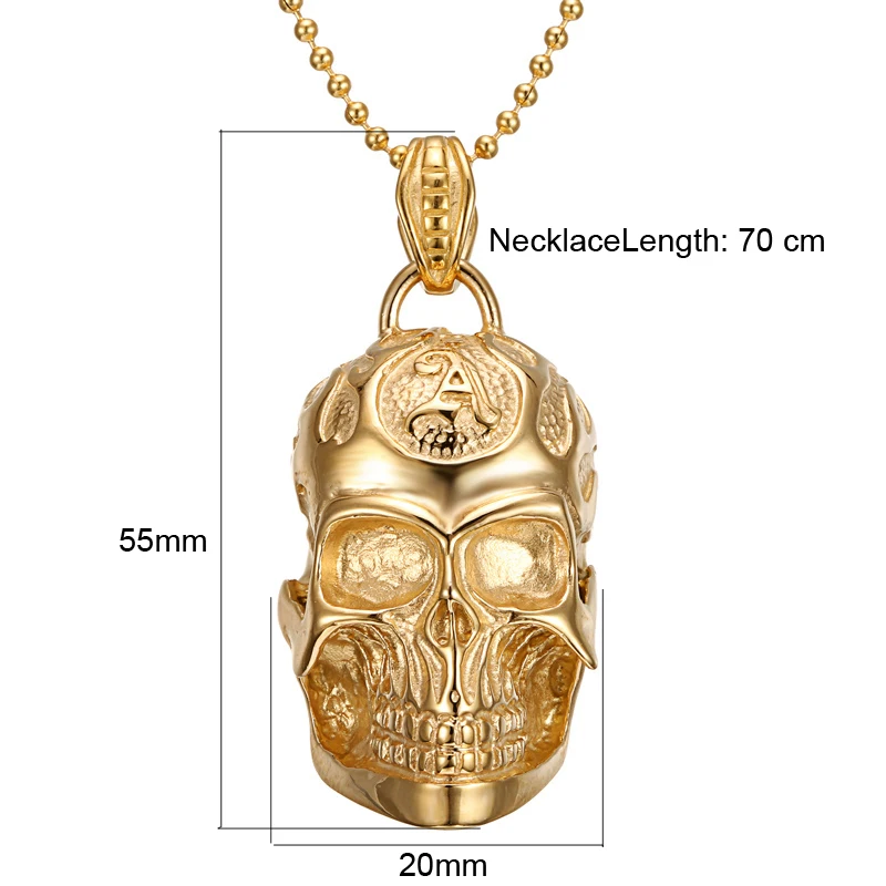 Ожерелье с черепом маклроя и подвески из титановой стали мужское ожерелье