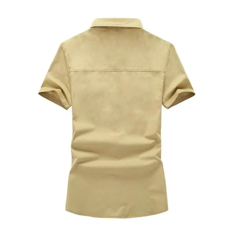 Для мужчин из 100% хлопка рубашка грузов короткий рукав карман военные Camisa Masculina
