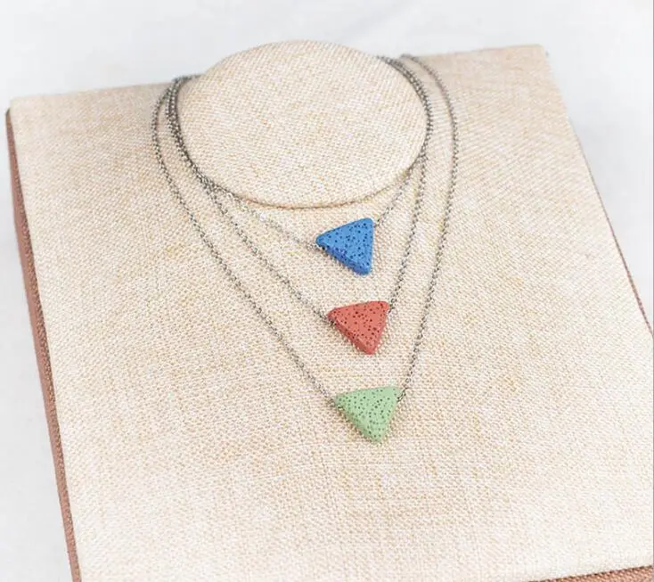 Triangle Lava Rock Stone Necklace for aromatherpy Diffuser Jewelry | Украшения и аксессуары