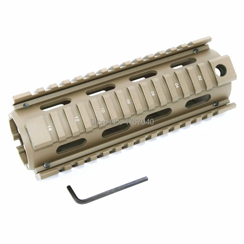 Тактический Тан страйкбол AR15 M4 Handguard Carbine 6,7 дюймов рис Quad Rail 2 шт Drop-In Пикатинни Монтажная винтовка для охоты на открытом воздухе