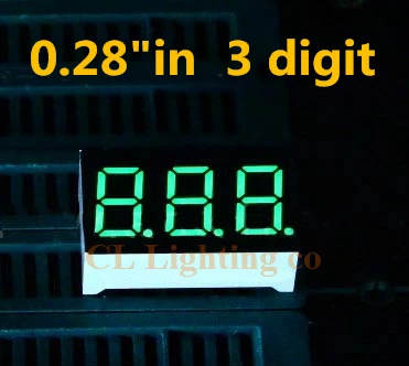 Чисто зеленая 3-битная 3 5-дюймовая цифровая трубсветильник 7-сегментный дисплей 0