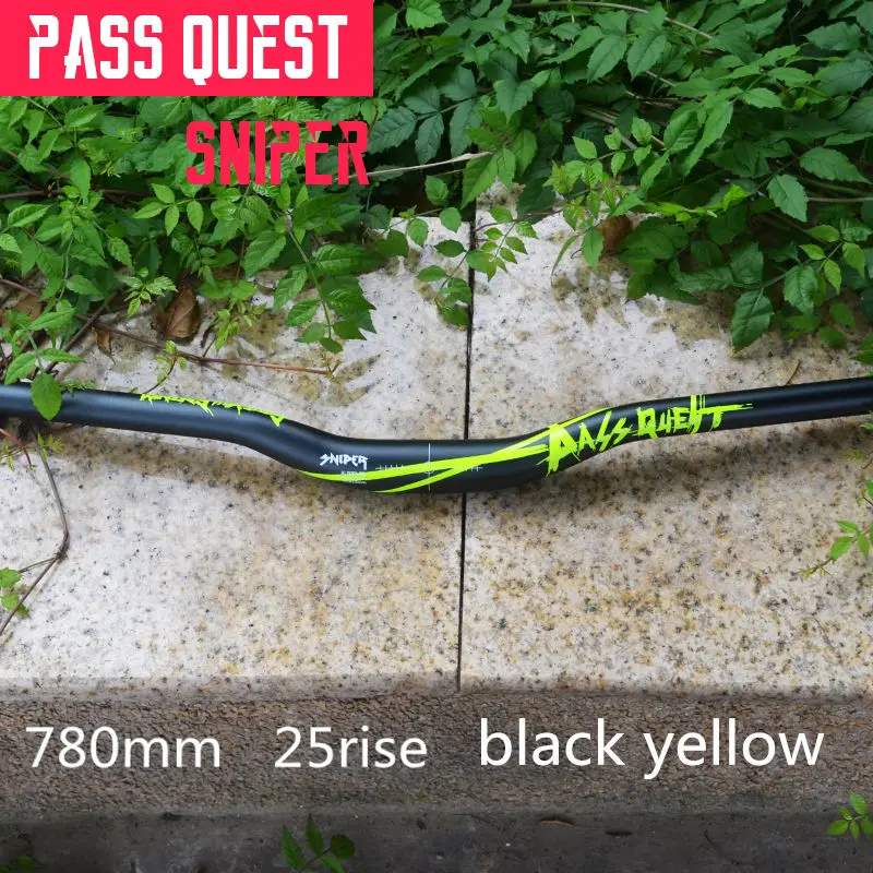 Pass Quest SNIPER руль для велосипеда 720 мм/780 мм алюминиевый сплав MTB 31,8 mmAM DH FR ENDURO руль 8 цветов - Цвет: 780mm black yellow