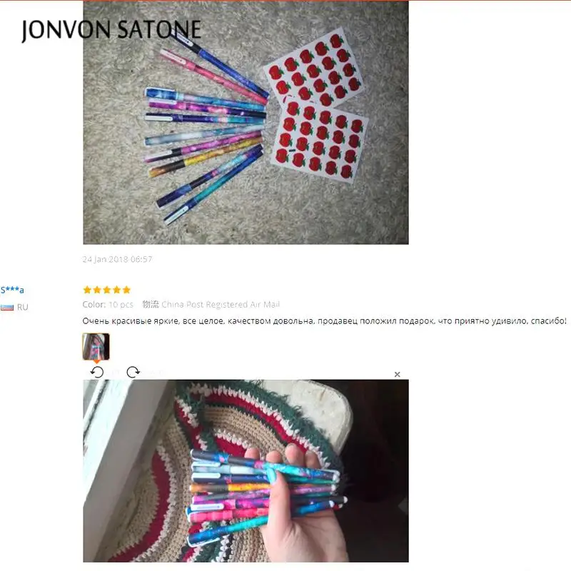 JONVON SATONE 10 шт. ручка с милым мультяшным рисунком для нейтральной ручки офисные