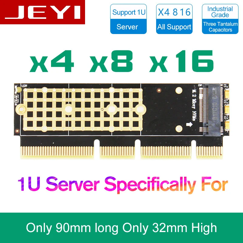 JEYI MX16-1U M.2 Накопитель SSD с протоколом NVME NGFF на PCI-E 3,0 M ключ Интерфейс карты X4 X8 X16 адаптер Поддержка PCI Express 2230-2280 m.2 полный Скорость
