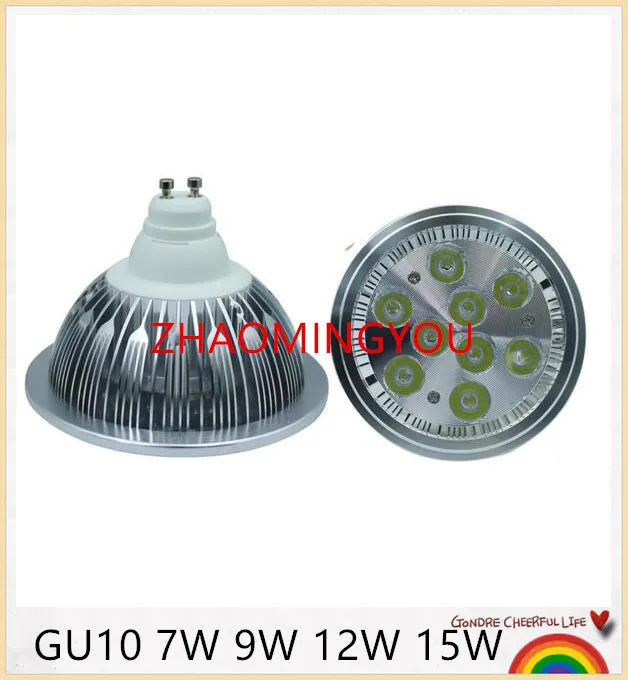 GU10 цоколь E27 7 Вт 9 12 15 AC 85 265 в светодиодный светильник AR111 Светодиодный CREE Chip лампа