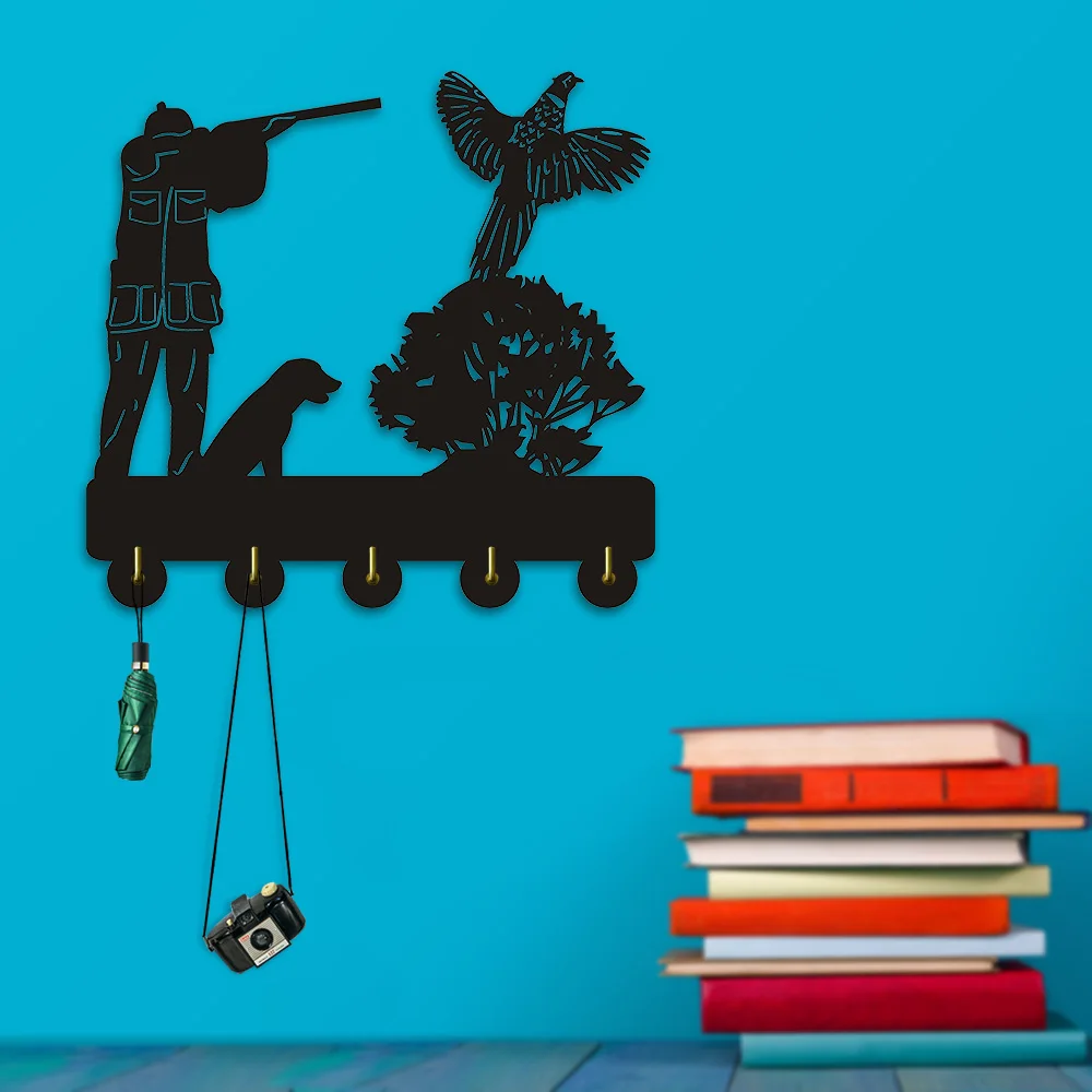 1 шт творческий шляпа/сумка/одежда вешалки настенные крючки фазан Охотник сцены