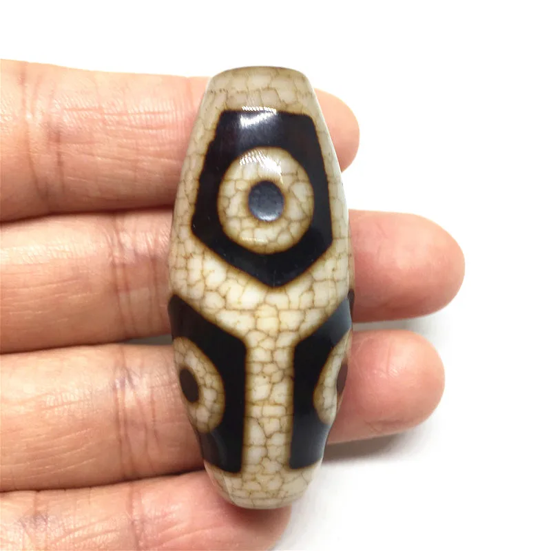 

Natural Agate 22mm*50mm Dragon Vein 6 Eyes Pattern Amulet Tibetan Dzi Beads for Bracelet DIY Jewelry Making