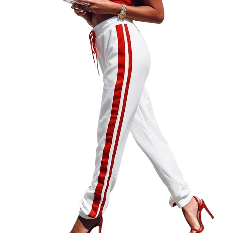 High Waist Newest Women Running Sports Pants Sporting Trousers Plus Size Loose Patchwork Fitness | Спорт и развлечения