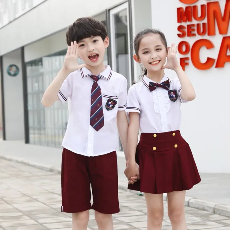 100-180 см Новая модная одежда для детского сада летняя хлопковая школьная форма