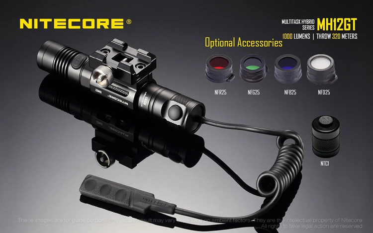 Топ продаж NITECORE MH12GT 1000LM светодиодный 18650 3400mah аккумулятор USB Перезаряжаемый Фонарик поисково-спасательный портативный фонарь