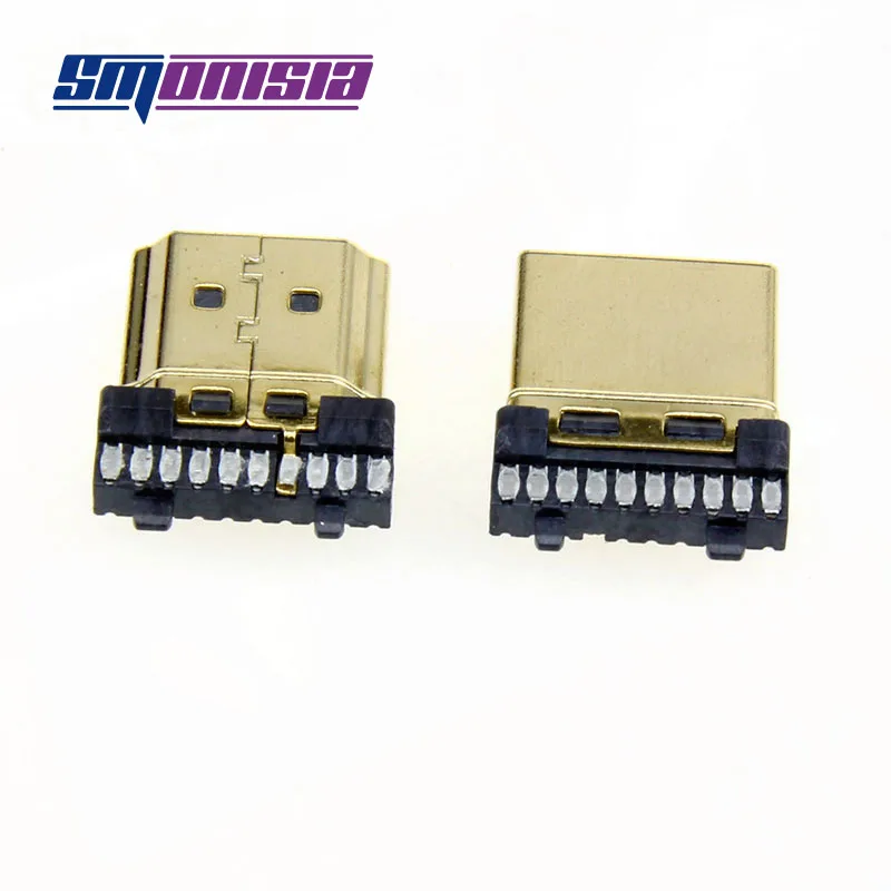 

50pcs/lot HDMI-compatible 1.4 3d version High-quality metal HDMI-compatible protective shell welded HD HDMI-compatible Male