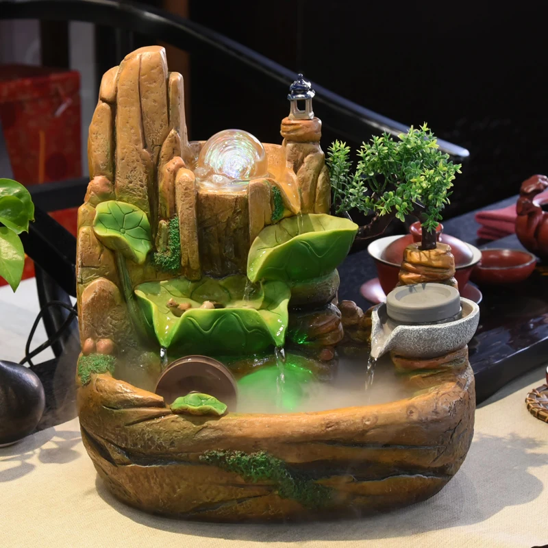 110В/220В креативный фонтан из полимера Rockery Flow Crafts Lucky Feng Shui украшение для дома