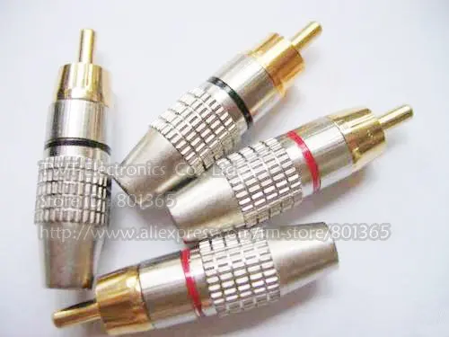 Штекер аудиокабеля RCA Штекерный разъем позолоченный адаптер 24 Кол-во Бесплатная
