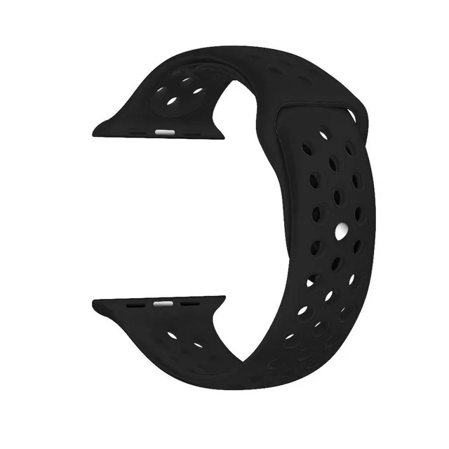 carbon black Для Apple Watch, версии Series4/3/2/1 с светильник гибкий дышащий силиконовый ремешок для наручных часов iWatch, 44/40 мм, 38 мм/42 мм ремешок официальный цвет - Цвет ремешка: carbon black