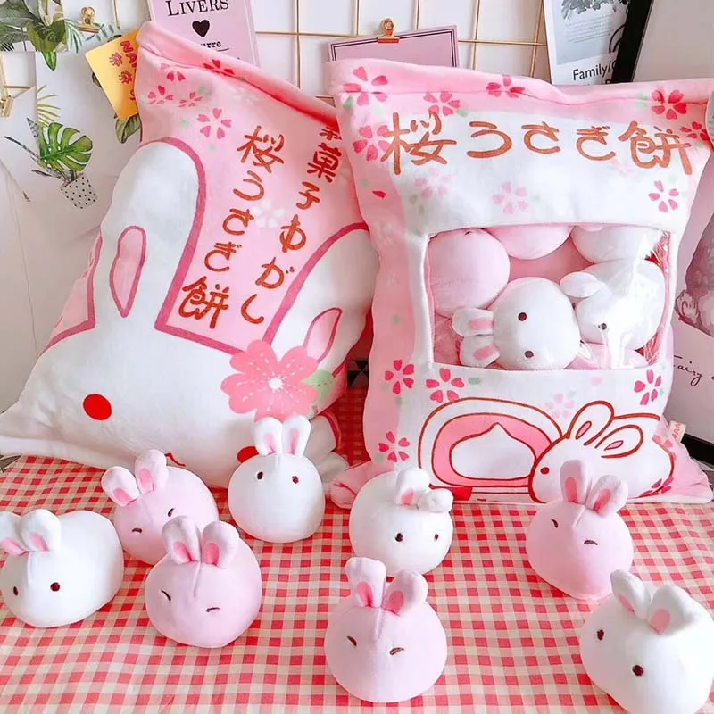 Сумка для пудинга с кроликом плюшевые игрушки имитация закуска Подушка Kawaii