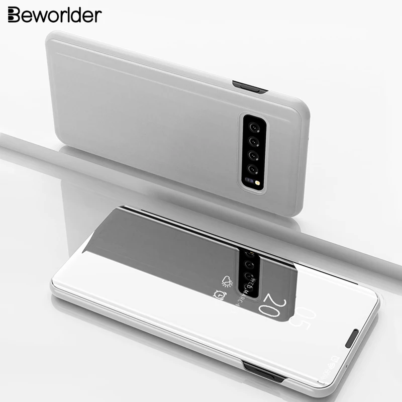 Beworld для samsung Galaxy S8 Plus чехол искусственная кожа и пластик зеркальный Чехол флип
