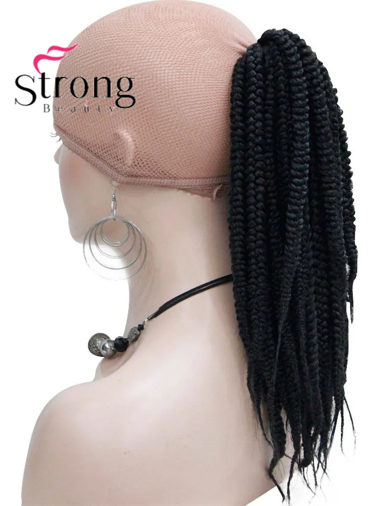 StrongBeauty длинные афро кудрявые вязанные крючком скрученные косички конский хвост