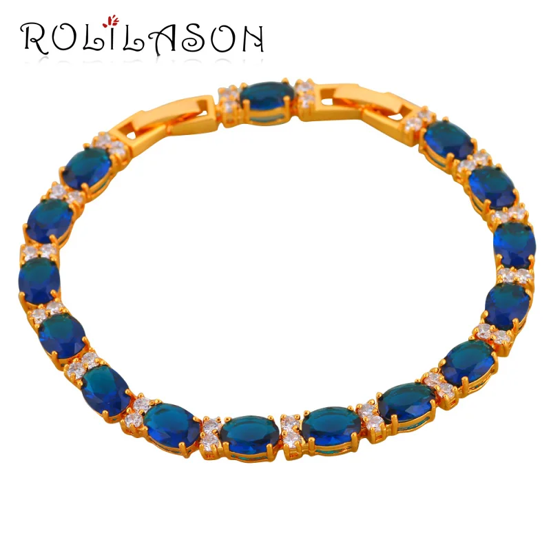 ROLILASON высокое качество низкие цены Мода Золотой Браслеты для Для женщин подарок